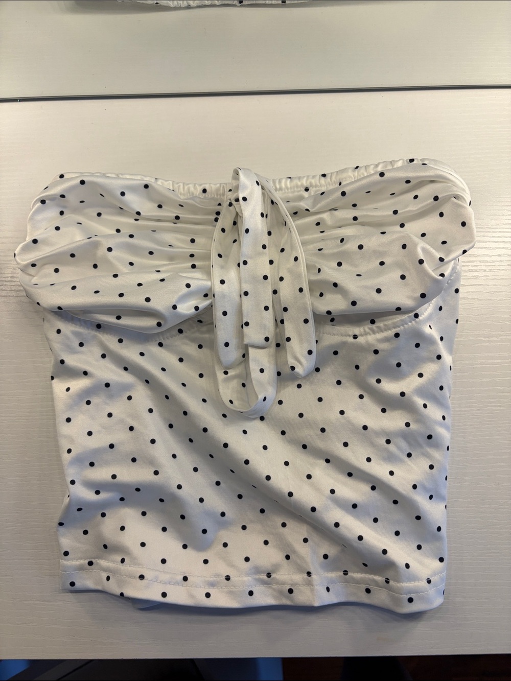 SHEIN White Polka Dot Bandeau Mini Skirt